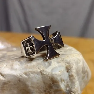 Maltese Iron Cross 925 Sterling Silver Men's Ring Biker Motorcycle Rocker • $50