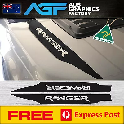 RANGER Bonnet Decals | Vinyl Stripes Sticker Kit FOR 2015 - 2022 T6 Ford Ranger • $49