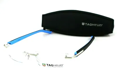 RARE NEW Genuine TAG Heuer Trends Black Blue Silver EyeGlasses Frame TH 8109 010 • $1303.50