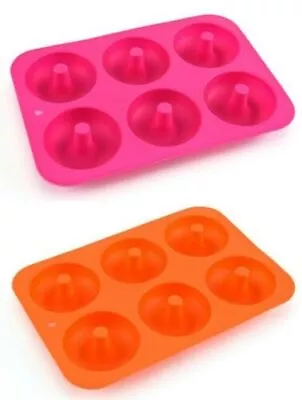 2 X Silicone Doughnut Mould Donut Baking Pan Mold Tray Muffin Cake • £7.74