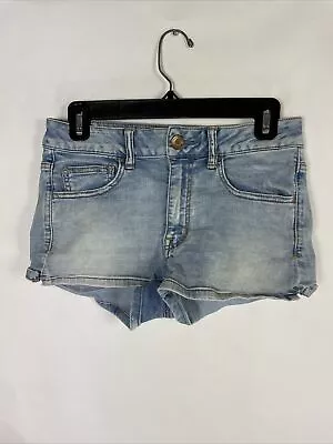 $15.39 • Buy American Eagle Outfitters Hi-Rise Shortie Zip Pockets Denim Shorts Blue Size 6  