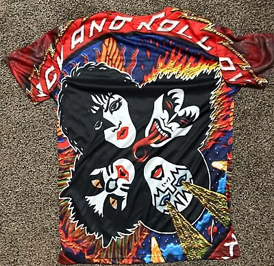 Kiss Rock And Roll Over 3D Polyester Shirt S • $0.01