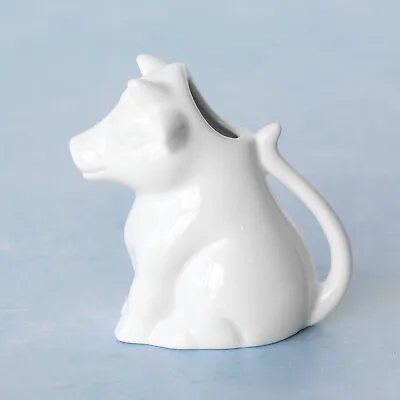 Small White Cow Milk Cream Pourer Jug With Handle Coffee Serving Creamer Pot • £14