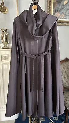 Vintage Gemini Saks Fifth Avenue 100% Pure Wool Mauve Long Cape Jacket Coat • $109