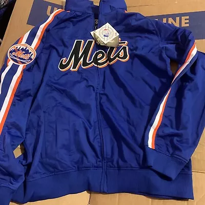 New York Mets Track Jacket Adult Extra Large XL Blue Stitches Full Zip NY MLB • $75