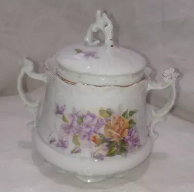 C.T. Germany Carl Tielsch Altwasser -Antique  Circa 1875-1900s Sugar Bowl W/lid • $14.99