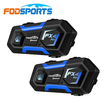 2x FX4 Bluetooth Motorcycle Helmet Intercom Wireless Headset 4 Riders FM Radio • $114.99