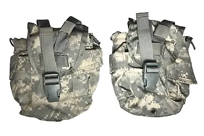 MOLLE II 1 QT Canteen Cover / 1 Quart General Purpose Pouch ACU | 2 Pack VGC • $12.85