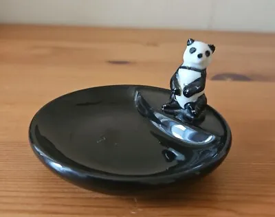 Wade Whimsies Giant Panda  Whimtrays  Black Trinket/Pin Dish. No. 3 On The Base • £10