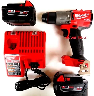 Milwaukee FUEL 2804-20 1/2 Hammer Drill 2 48-11-1850 5.0 Batteries Charger M18 • $299.97