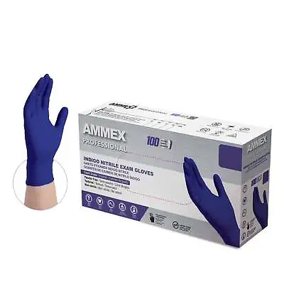 AMMEX Indigo Nitrile Disposable Exam/Medical Glove 3 Mil Latex-Free • $19.50