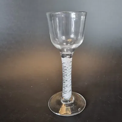 Antique 18th Century Wine Glass With Double Series Opaque Twist Stem # • £195