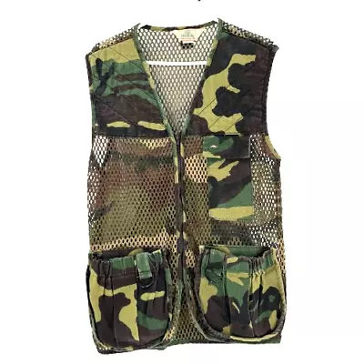 Vintage Red Head Camo Hunting Vest Fowl Pocket Men's Size Small Green USA Made • $19.99