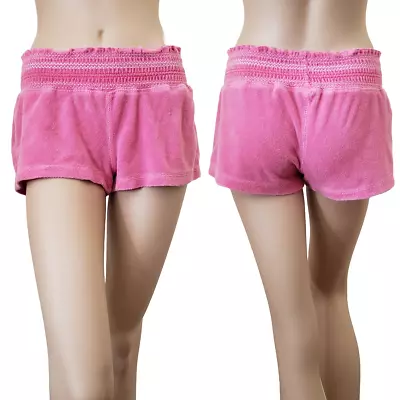 Vintage Xhilaration Smocked Loop Terry Hot Shorts SZ M Pink • $5.98