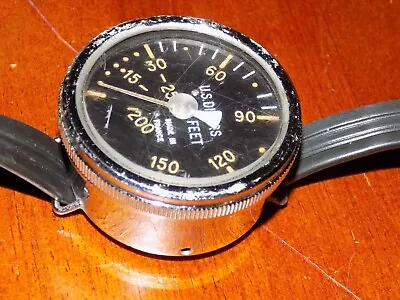 Vintage U.S. DIVERS Wrist Depth Pressure Gauge Diving Made In France 250' • $36