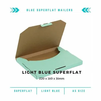 Mailing Box 220 X 160 X 16mm C5 Superflat Mint Blue Rigid Mailer Envelope B349 • $20.50