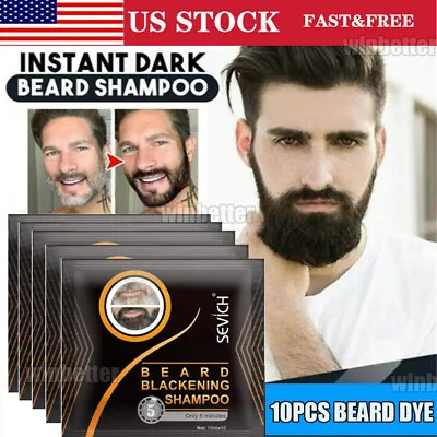 10 X Sevich Beard Blackening Shampoo 5 Mins Dye Beard Black Color Darkening 15ml • $11.65