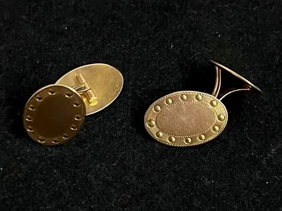 Elegant Vintage 10k Gold Cuff Links No Mono Victorian Edwardian Art Deco 6.25g • $298