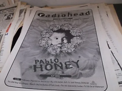 RADIOHEAD BUNDLE Inc  PABLO HONEY RELEASE/COLLECTORS ITEM/POSTER 1993 FRAMING • £10.45