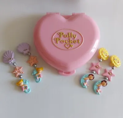 Vintage Polly Pocket Bluebird Earings Princess Seashell And Lulus Moonshine 1991 • $252.59