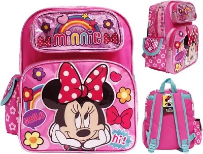 Disney Minnie Mouse 12  Toddler School Backpack Girls Canvas Book Bag • $22.99