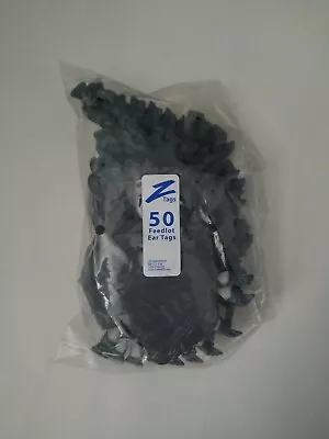 $19.99 • Buy Z-TAG FEEDLOT ONE PIECE Cattle/Cow Blank Ear Tags BLACK 50 Count 