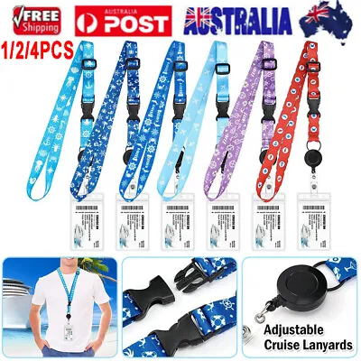 1/2/4x Adjustable Cruise Lanyards With Waterproof ID Badge Reel Holder Key Cards • $18.79