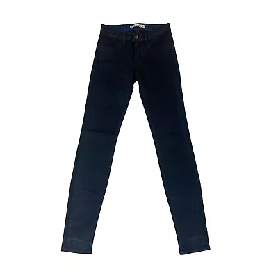 J Brand Super Skinny Jeans Women 25 Coated Tur C Smoke Blue Denim Mid Rise Brand • $50.95