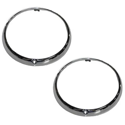 Chrome Headlight Trim Rings For Classic Vw Karmann Ghia 1964-74 Pair • $89.95