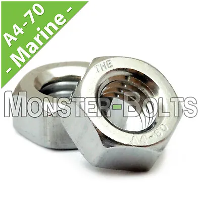 Marine Grade Stainless Steel Hex Nuts DIN 934 A4 / 316 - M3 M4 M5 M6 M8 M10 M12 • $4.72