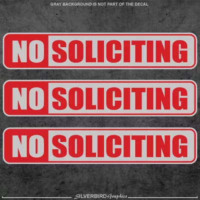 3x No Soliciting / Sticker / Window / Office / Store / Label / Decal / Business • $3.99