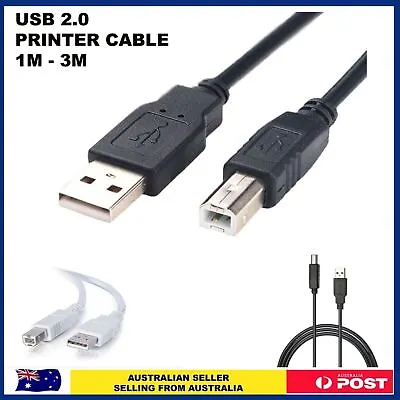 $4.49 • Buy USB Cable For Printer Brother Canon Dell Epson HP Male Type A To B Universal