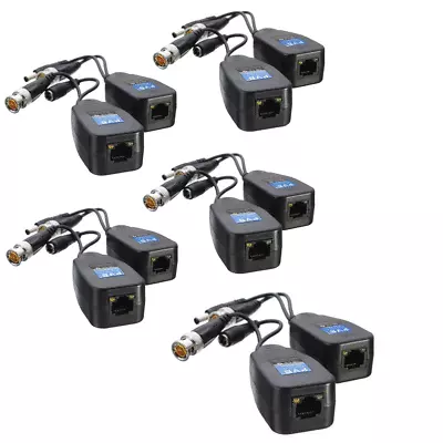 10 Pair CCTV Coax BNC Video Power Balun Transceiver To CAT5e 6 RJ45 Connector • $34.99