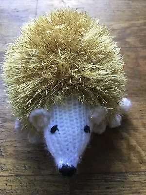 Hand Knitted Sparkly Hedgehog Toy 8” Long • £1.50