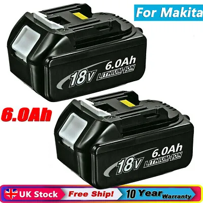 £49.99 • Buy 2X 18V 6.0Ah BL1860 Battery For Makita 18Volt LXT BL1860 B BL1850 BL1840B BL1830