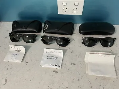 3 X Rayban Wayfarer Sunglasses WITH BRAND NEW NEVER USED RAYBAN LENSES • $195