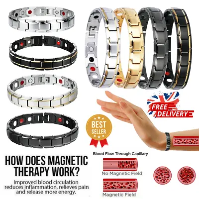 UnisexWeight Loss Magnetic Healing Therapy Arthritis Bracelet Health Pain Relief • £4.55