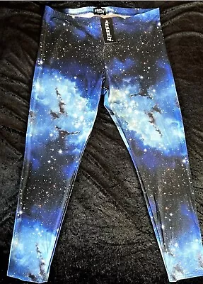 Comfy Stretchy Galaxy Print Leggings By Insanity Clothing Size 3XL Made In U.K. • £5