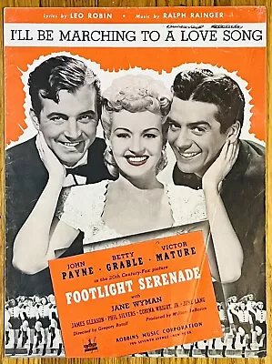 1942 Film FOOTLIGHT PARADE Sheet Music BETTY GRABLE VICTOR MATURE JOHN PAYNE • $8