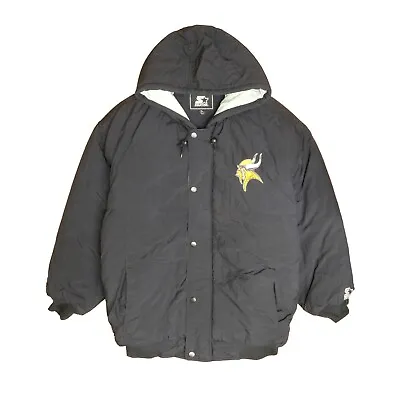 Vintage Minnesota Vikings Starter Puffer Jacket Size XL Insulated NFL • $42.50