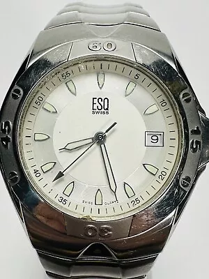 Working Men’s ESQ Esquire By Movado Swiss Quartz Watch E5232 Divers Bezel Day N0 • $68.20