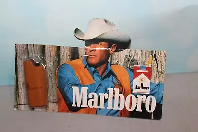 Marlboro Display Advertising Cardboard Cowboy Cigarette Bic Lighter Leather Case • $68.51