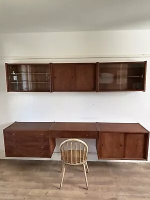 Mid Century PS System Danish Teak Shelving Modular Floating Display Rosewood • £895