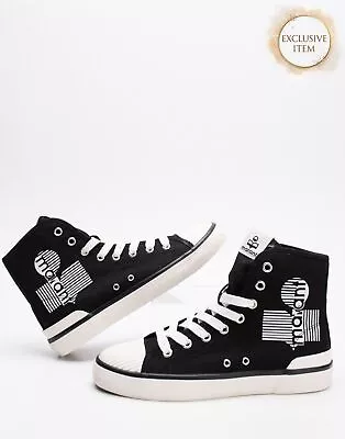 RRP€280 ISABEL MARANT Canvas Sneakers US6 UK3 EU36 Black Logo High Top • $0.01