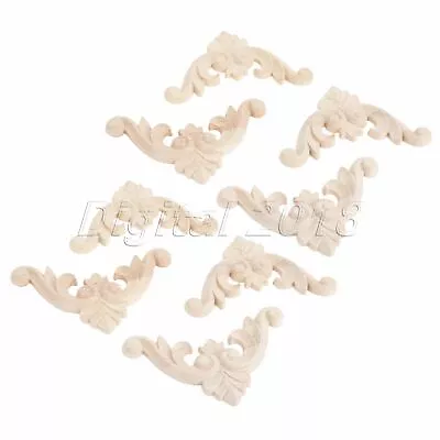 $2.81 • Buy Classic Wood Carved Decal Corner Onlay Floral Applique Cabinet Craft Decorative