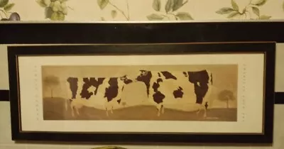 $45 • Buy Signed Warren Kimble American Folk Art Framed Print Of Cows