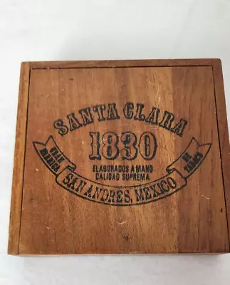 Vintage SANTA CLARA CIGARS 1830 San Andres Mexico Wooden Cigar Box Cabinet Lid • $15.99