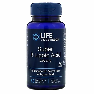 Life Extension Super R-lipoic Acid 240 Mg 60 Capsules - Exp: July 2025  • £44.49