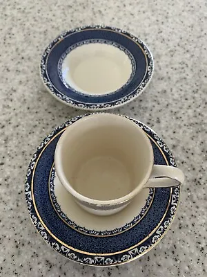 BURSLEM - BURLEIGHWARE - SANDON - Coffee Cup & 2 X Saucers -  EUC For Age • $30