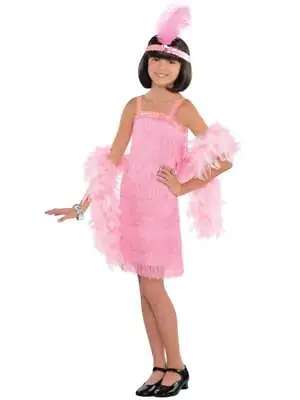 Girls Pink Flapper 1920's Childs Fancy Dress Charleston Gatsby 20s Costume • £18.99